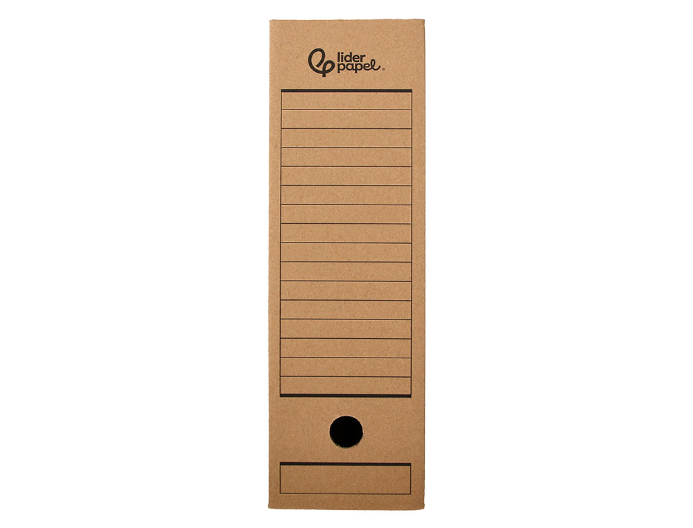 CAJA ARCHIVO DEFINITIVO LIDERPAPEL FOLIO PROLONGADO CARTON RECICLADO 325G/M2 LOMO 116 MM KRAFT 388X116X275 MM