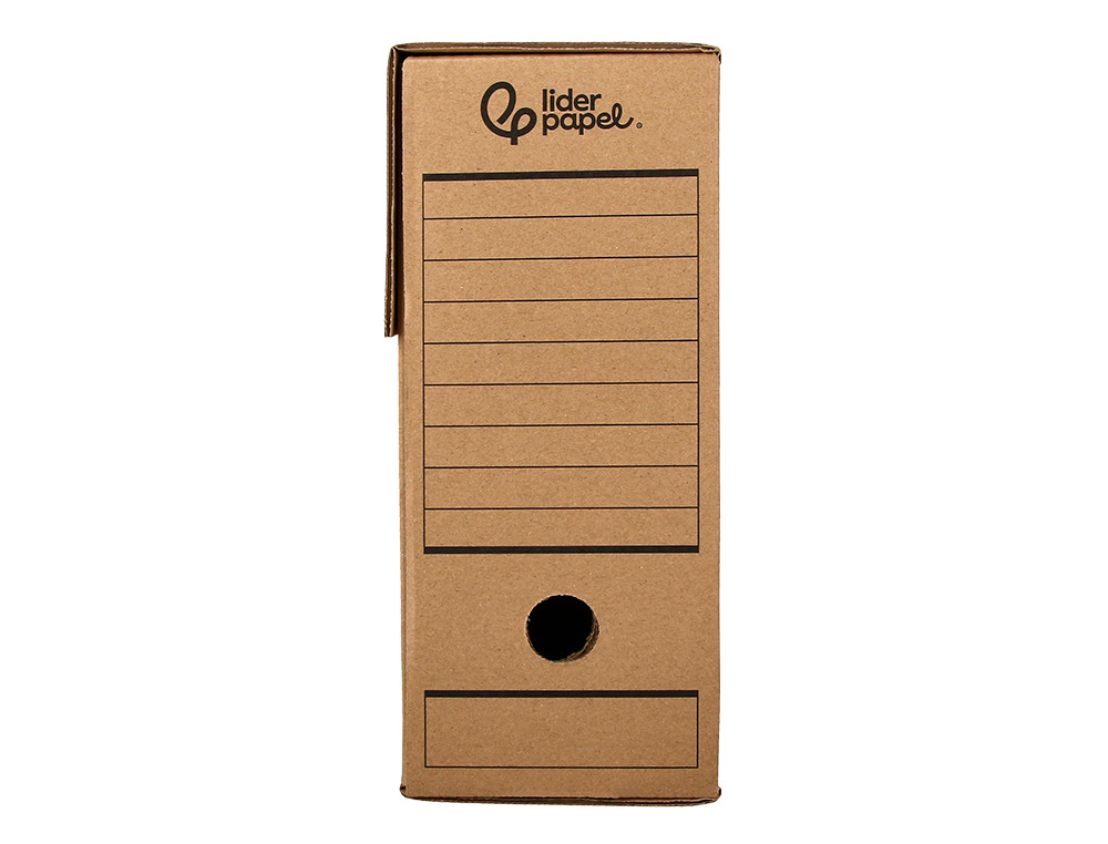 CAJA ARCHIVO DEFINITIVO LIDERPAPEL FOLIO PROLONGADO CARTON RECICLADO 325G/M2 LOMO 116 MM KRAFT 388X116X275 MM