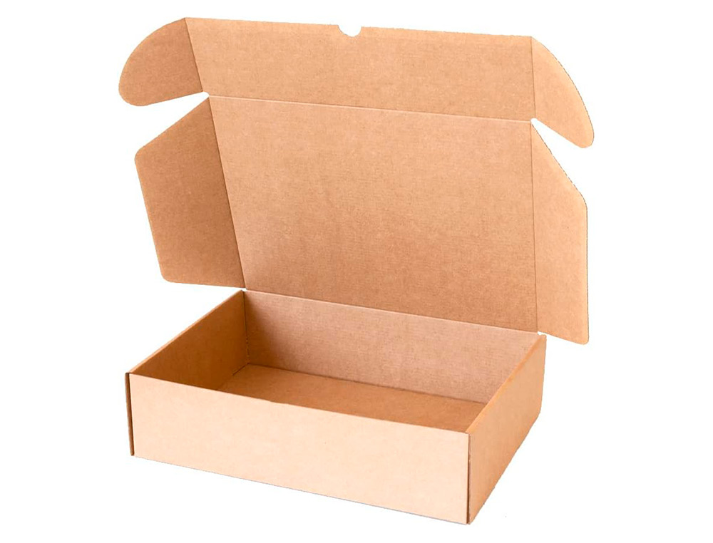 CAJA AUTOMONTABLE Q-CONNECT PARA E-COMMERCE Y REGALO CARTON RECICLADO CANAL SIMPLE 3 MM KRAFT 430X320X150 MM