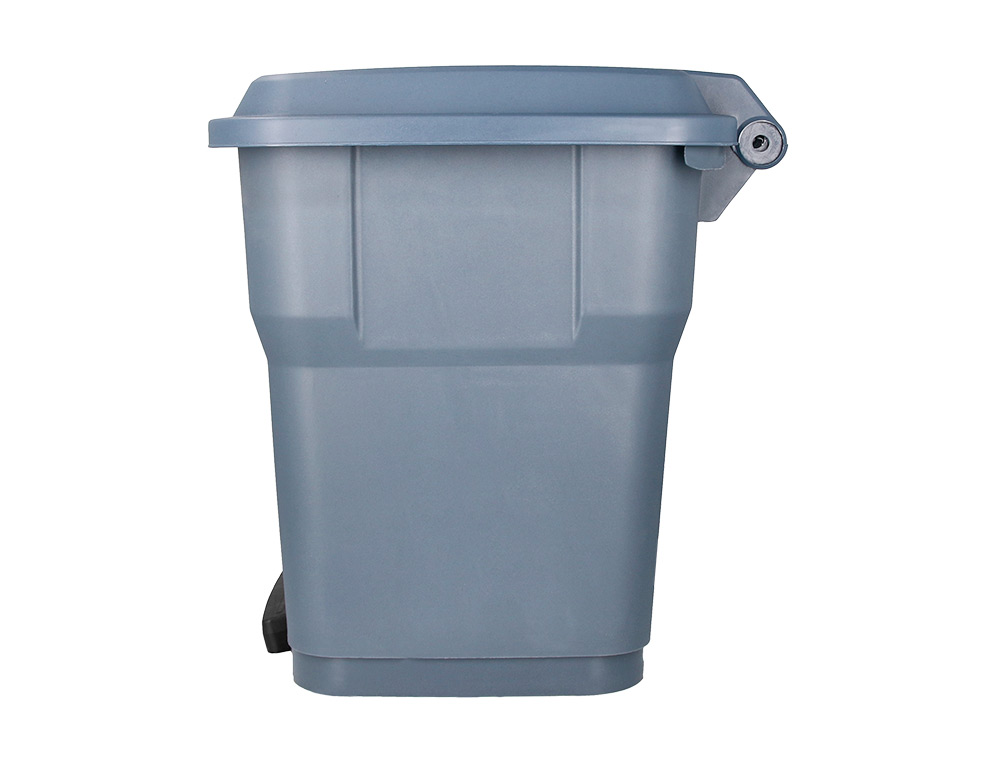 PAPELERA CONTENEDOR Q-CONNECT PLASTICO CON TAPA Y PEDAL 30 LITROS GRIS 395X395X420 MM