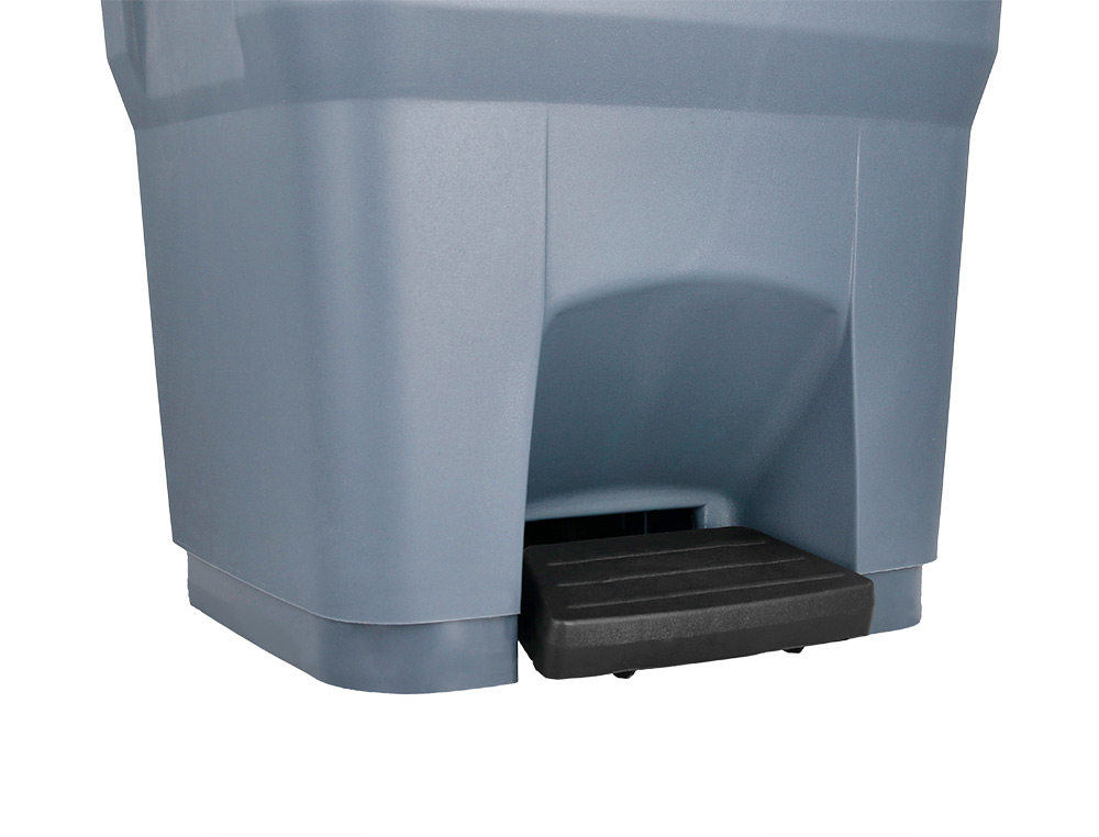 PAPELERA CONTENEDOR Q-CONNECT PLASTICO CON TAPA Y PEDAL 30 LITROS GRIS 395X395X420 MM
