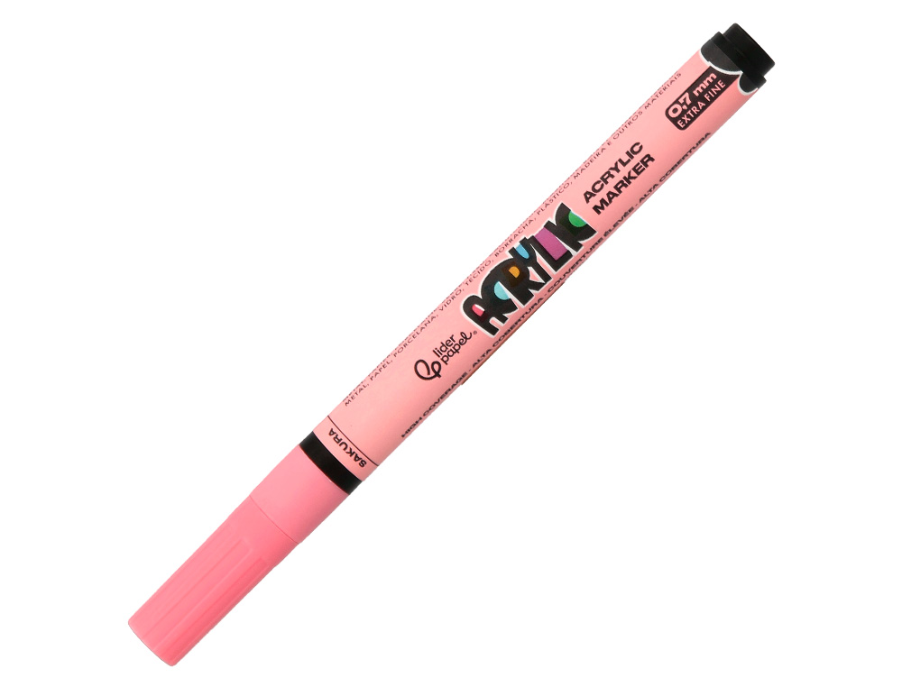ROTULADOR LIDERPAPEL ACRYLIC BASE AGUA TODO TIPO DE SUPERFICIE PUNTA FINA 0,7 MM CAJA DE 8 UNIDADES COLORES PASTELES