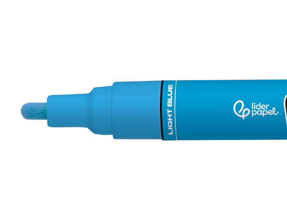ROTULADOR LIDERPAPEL ACRYLIC BASE AGUA TODO TIPO DE SUPERFICIE PUNTA REDONDA 3 MM AZUL CLARO