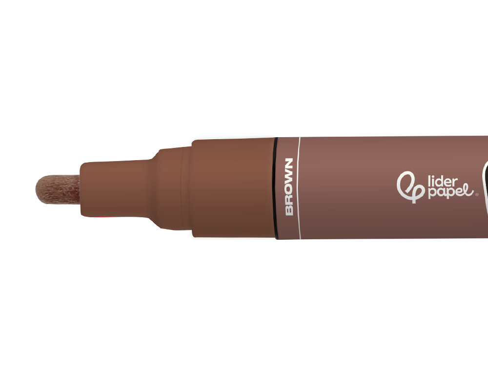 ROTULADOR LIDERPAPEL ACRYLIC BASE AGUA TODO TIPO DE SUPERFICIE PUNTA REDONDA 3 MM MARRON