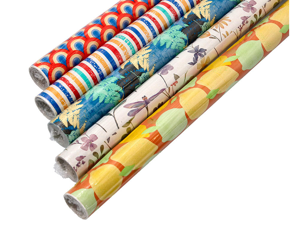 PAPEL DE REGALO LIDERPAPEL TODO AÑO ROLLO ANCHO 70 CM LONGITUD 2 MT GRAMAJE 60 GR DISEÑOS SURTIDOS B-2024