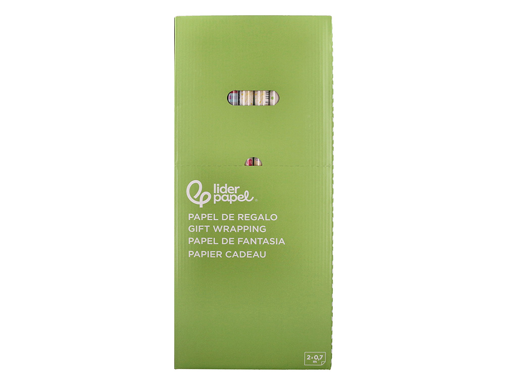 PAPEL DE REGALO LIDERPAPEL TODO AÑO ROLLO ANCHO 70 CM LONGITUD 2 MT GRAMAJE 60 GR DISEÑOS SURTIDOS C-2024