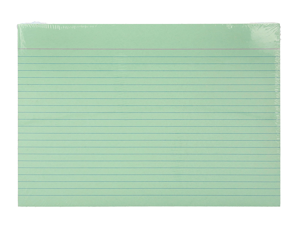 TARJETA LIDERPAPEL PARA ESTUDIAR RAYADA CARTULINA DE COLORES 170 GR/M2 125X200MM PAQUETE DE 200 UNIDADES