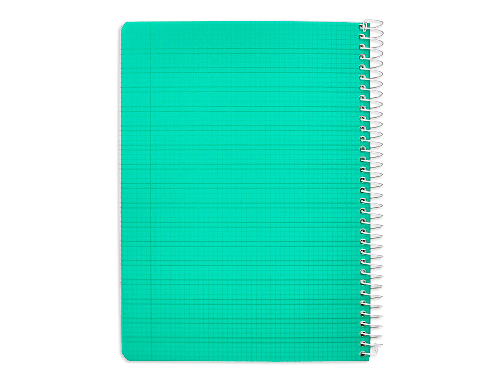 CUADERNO ESPIRAL LIDERPAPEL A5 PAUTAGUIA TAPA PLASTICO 80H 90GR CUADRO PAUTADO 3 MM CON MARGEN COLOR VERDE
