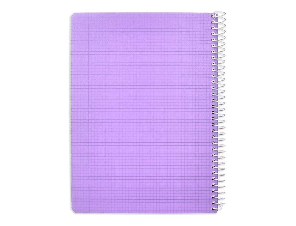 CUADERNO ESPIRAL LIDERPAPEL A5 PAUTAGUIA TAPA PLASTICO 80H 90GR CUADRO PAUTADO 3 MM CON MARGEN COLOR LILA