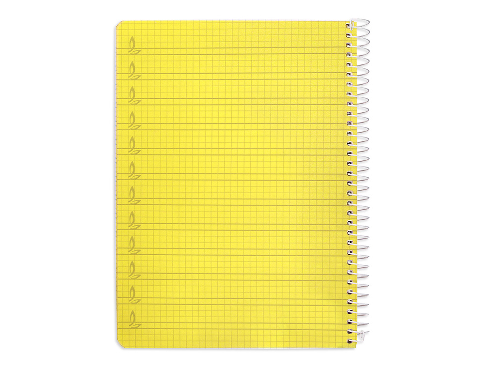 CUADERNO ESPIRAL LIDERPAPEL A5 PAUTAGUIA TAPA PLASTICO 80H 90GR CUADRO PAUTADO 4MM CON MARGEN COLOR AMARILLO
