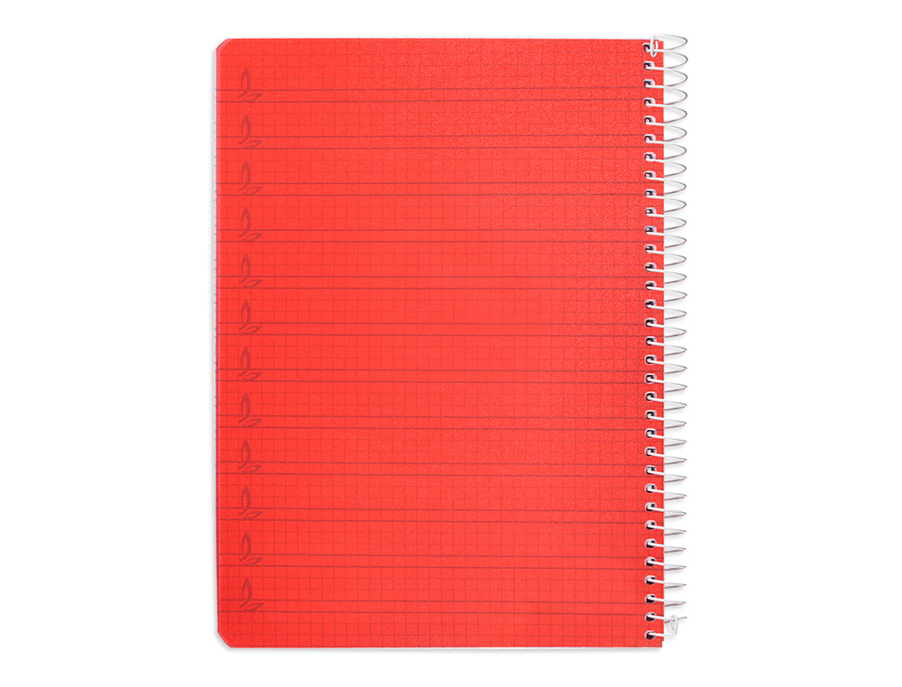 CUADERNO ESPIRAL LIDERPAPEL A5 PAUTAGUIA TAPA PLASTICO 80H 90GR CUADRO PAUTADO 4MM CON MARGEN COLOR ROJO