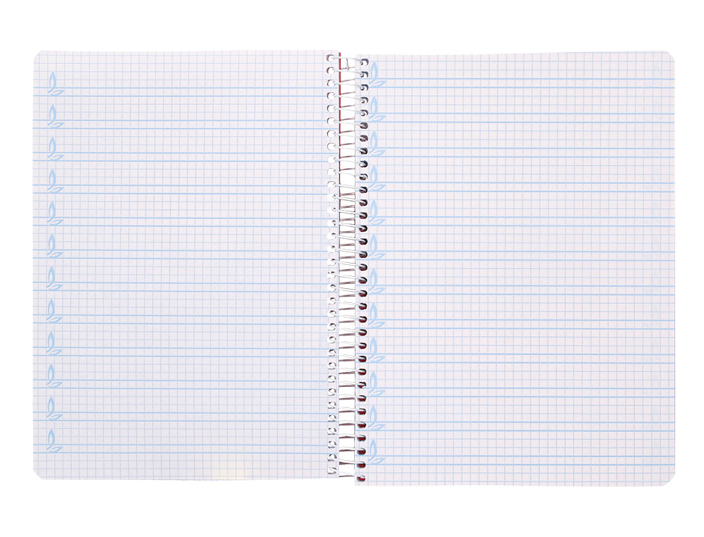 CUADERNO ESPIRAL LIDERPAPEL A5 PAUTAGUIA TAPA PLASTICO 80H 90GR CUADRO PAUTADO 4MM CON MARGEN COLOR ROJO