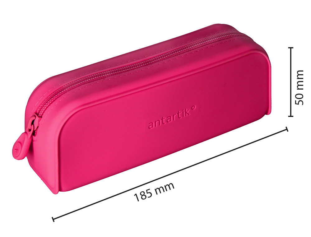 ESTUCHE PORTATODO ANTARTIK PRISMA SILICONA SOFT RECTANGULAR 185X50X75 MM ROSA FUCSIA