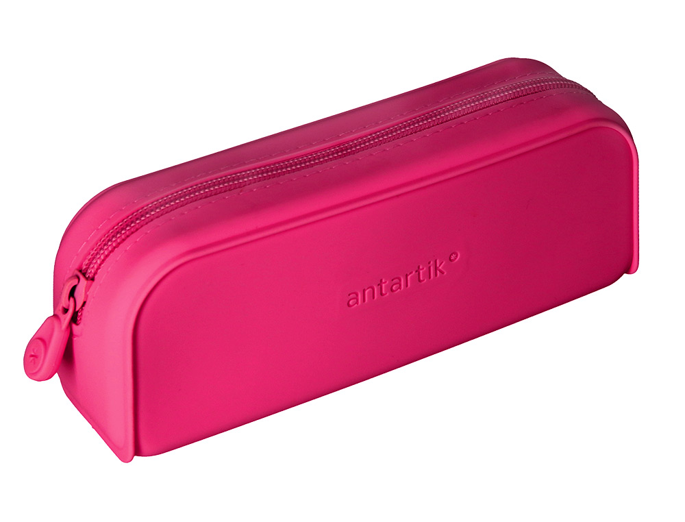 ESTUCHE PORTATODO ANTARTIK PRISMA SILICONA SOFT RECTANGULAR 185X50X75 MM ROSA FUCSIA