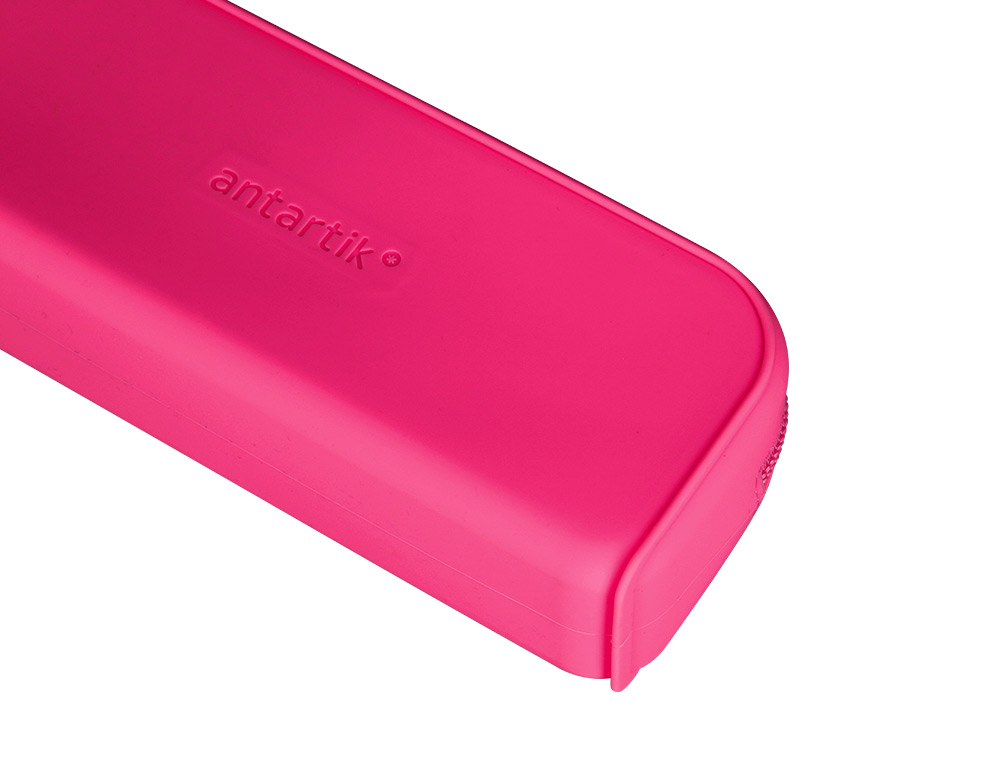 ESTUCHE PORTATODO ANTARTIK PRISMA SILICONA SOFT RECTANGULAR 185X50X75 MM ROSA FUCSIA