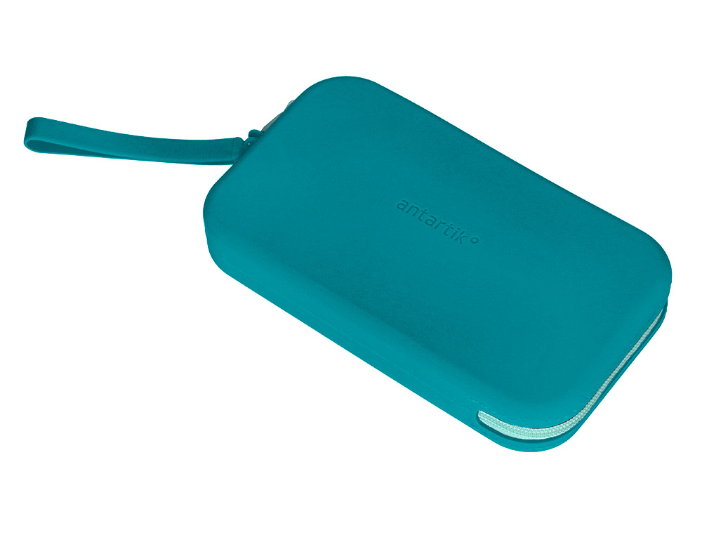 ESTUCHE PORTATODO ANTARTIK TROPICAL DIVE SILICONA SOFT RECTANGULAR 190X120X25 MM COLOR TURQUESA