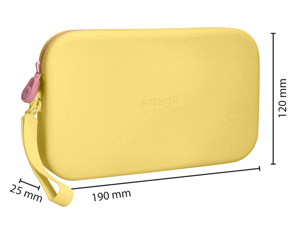 ESTUCHE PORTATODO ANTARTIK TROPICAL DIVE SILICONA SOFT RECTANGULAR 190X120X25 MM COLOR AMARILLO