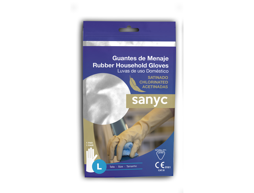 GUANTES DE LATEX SATINADOS CON RELIEVE ANTI DESLIZANTE SIN POLVO PAR TALLA GRANDE