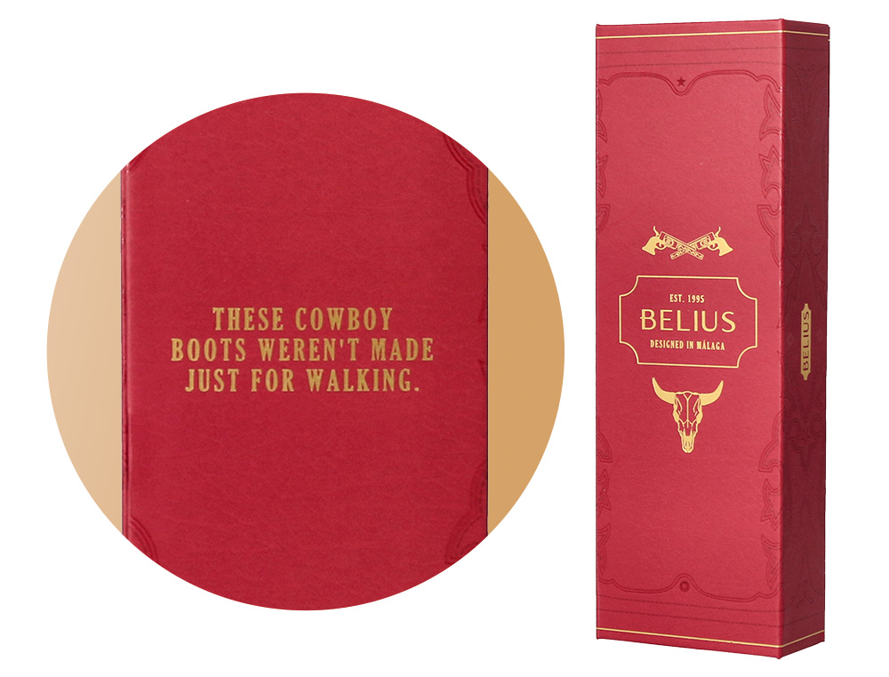 BOLIGRAFO BELIUS WILD WEST ALUMINIO COLOR CELESTE DORADO TINTA COLOR AZUL CAJA DE DISEÑO