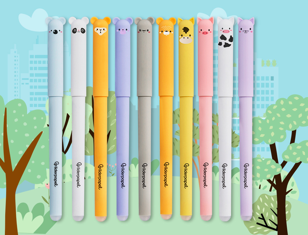 BOLIGRAFO FANTASIA LIDERPAPEL ANIMAL TOWN TINTA CABALLO TINTA AZUL BORRABLE PUNTA 1 MM