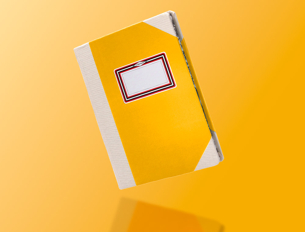 LIBRO CARTONE COSIDO FERNANDES FLECHA DIN A4+ RAYADO HORIZONTAL 50 HOJAS 100 GR AMARILLO