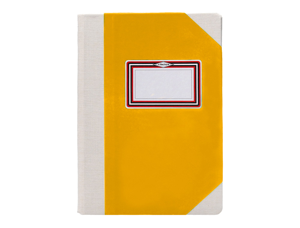 LIBRO CARTONE COSIDO FERNANDES FLECHA DIN A4+ RAYADO HORIZONTAL 50 HOJAS 100 GR AMARILLO