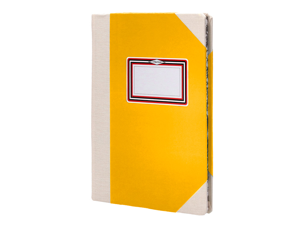 LIBRO CARTONE COSIDO FERNANDES FLECHA DIN A4+ RAYADO HORIZONTAL 50 HOJAS 100 GR AMARILLO