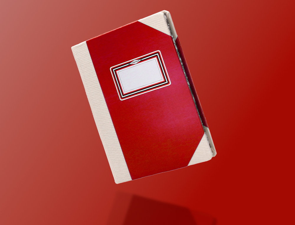 LIBRO CARTONE COSIDO FERNANDES FLECHA DIN A5+ RAYADO HORIZONTAL 50 HOJAS 100 GR ROJO