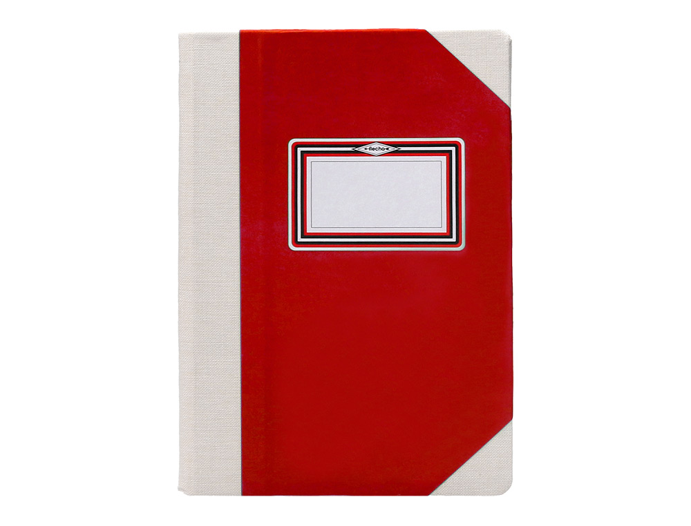 LIBRO CARTONE COSIDO FERNANDES FLECHA DIN A5+ RAYADO HORIZONTAL 50 HOJAS 100 GR ROJO