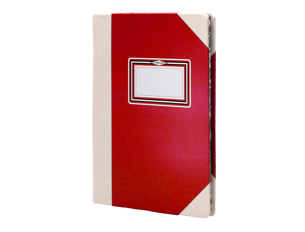 LIBRO CARTONE COSIDO FERNANDES FLECHA DIN A5+ RAYADO HORIZONTAL 50 HOJAS 100 GR ROJO