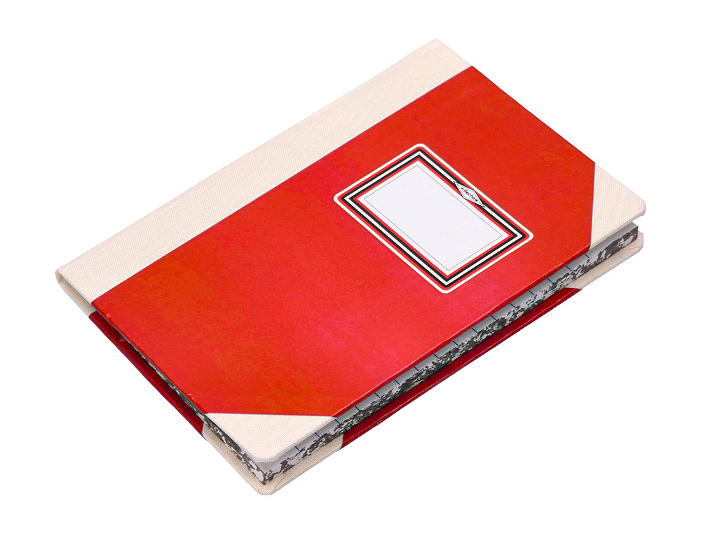 LIBRO CARTONE COSIDO FERNANDES FLECHA DIN A5+ RAYADO HORIZONTAL 50 HOJAS 100 GR ROJO
