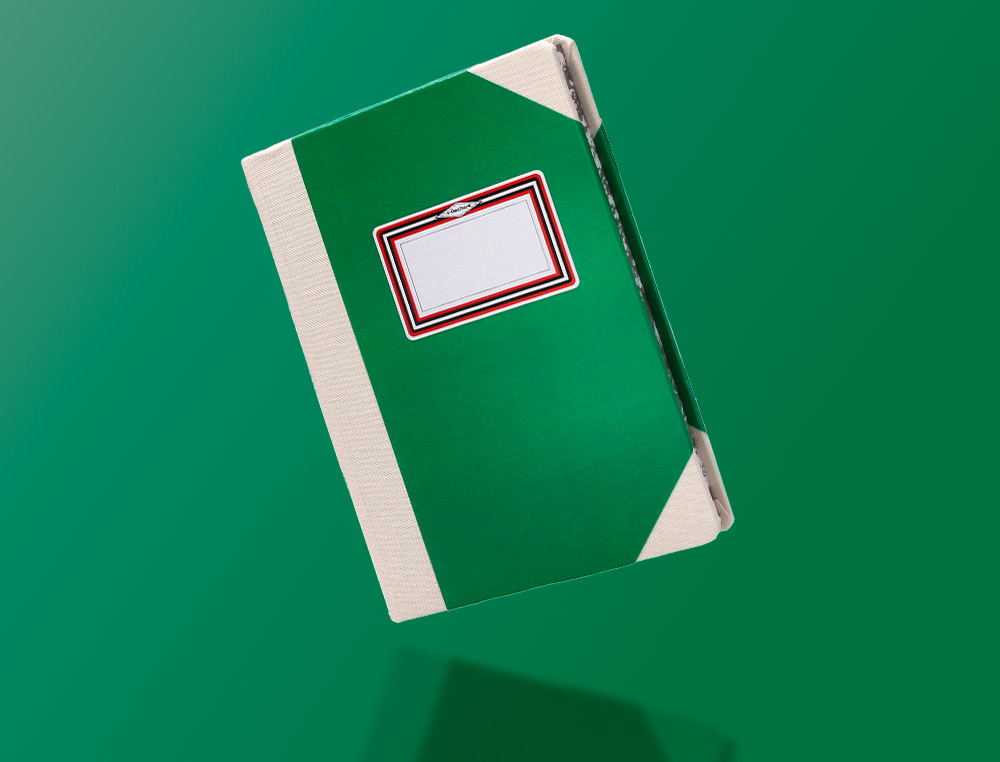 LIBRO CARTONE COSIDO FERNANDES FLECHA DIN A6+ LISO 50 HOJAS 100 GR VERDE