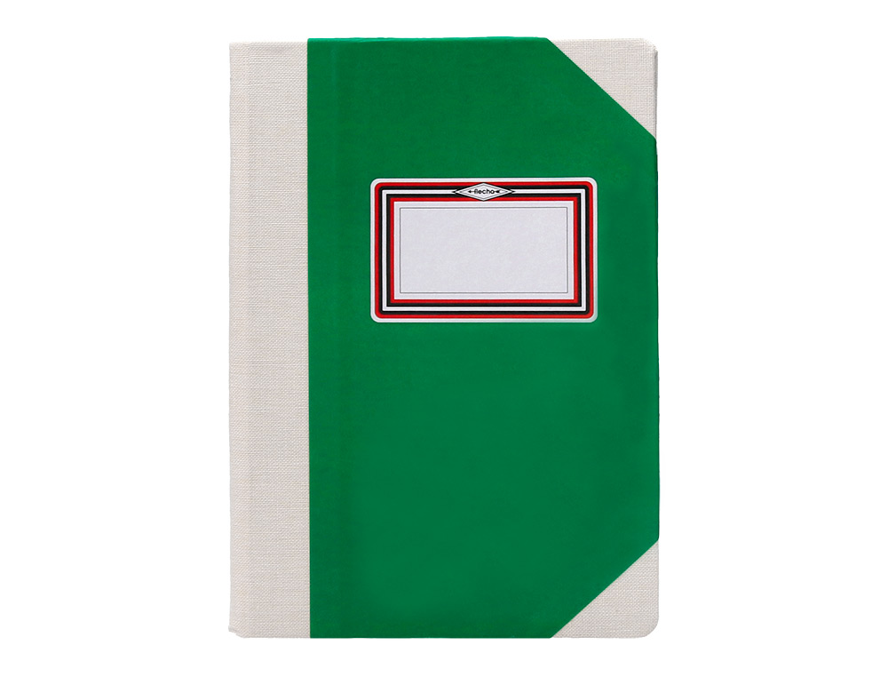 LIBRO CARTONE COSIDO FERNANDES FLECHA DIN A6+ LISO 50 HOJAS 100 GR VERDE