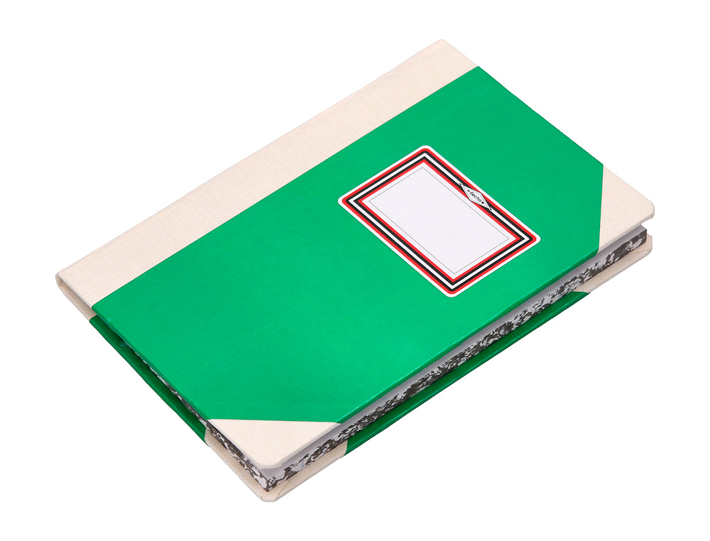 LIBRO CARTONE COSIDO FERNANDES FLECHA DIN A6+ LISO 50 HOJAS 100 GR VERDE