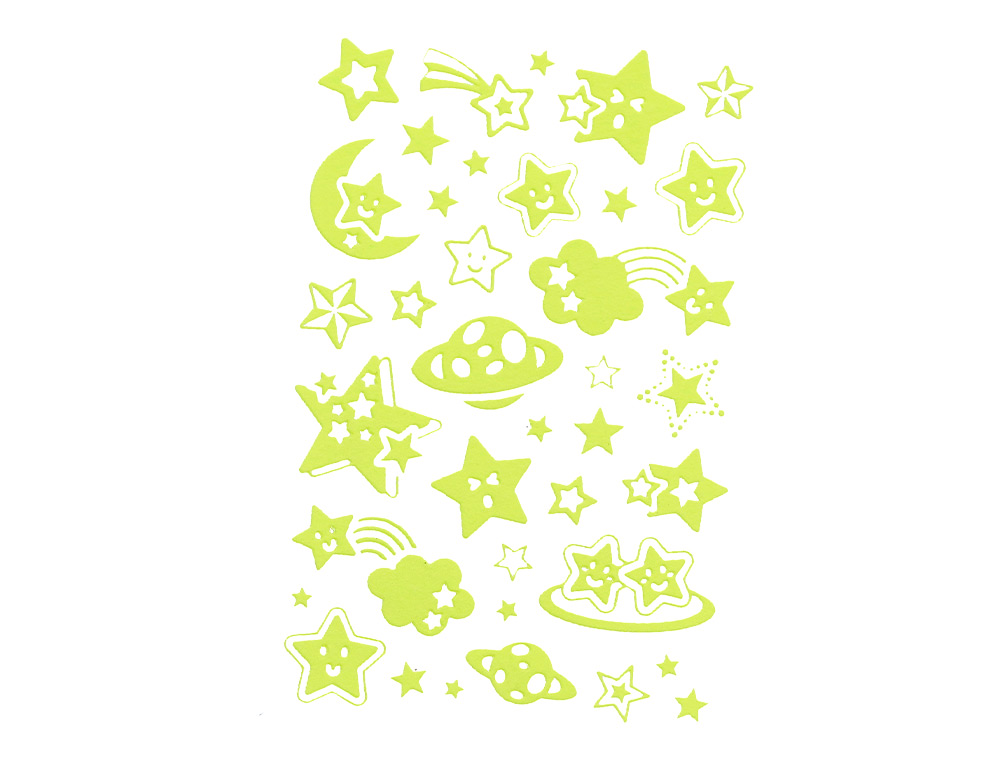 PEGATINAS IMAGINOVO LUMINOSAS ESTRELLAS CON RELIEVE 190X105 MM EN BLISTER