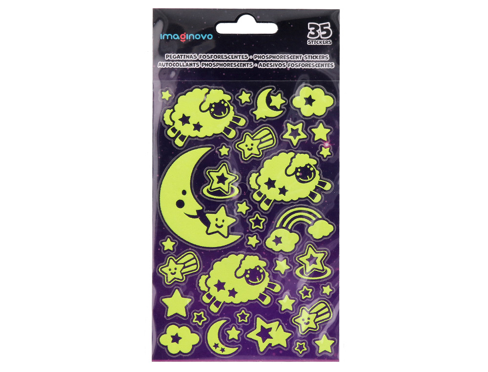 PEGATINAS IMAGINOVO LUMINOSAS LUNA CON RELIEVE 250X145 MM EN BLISTER