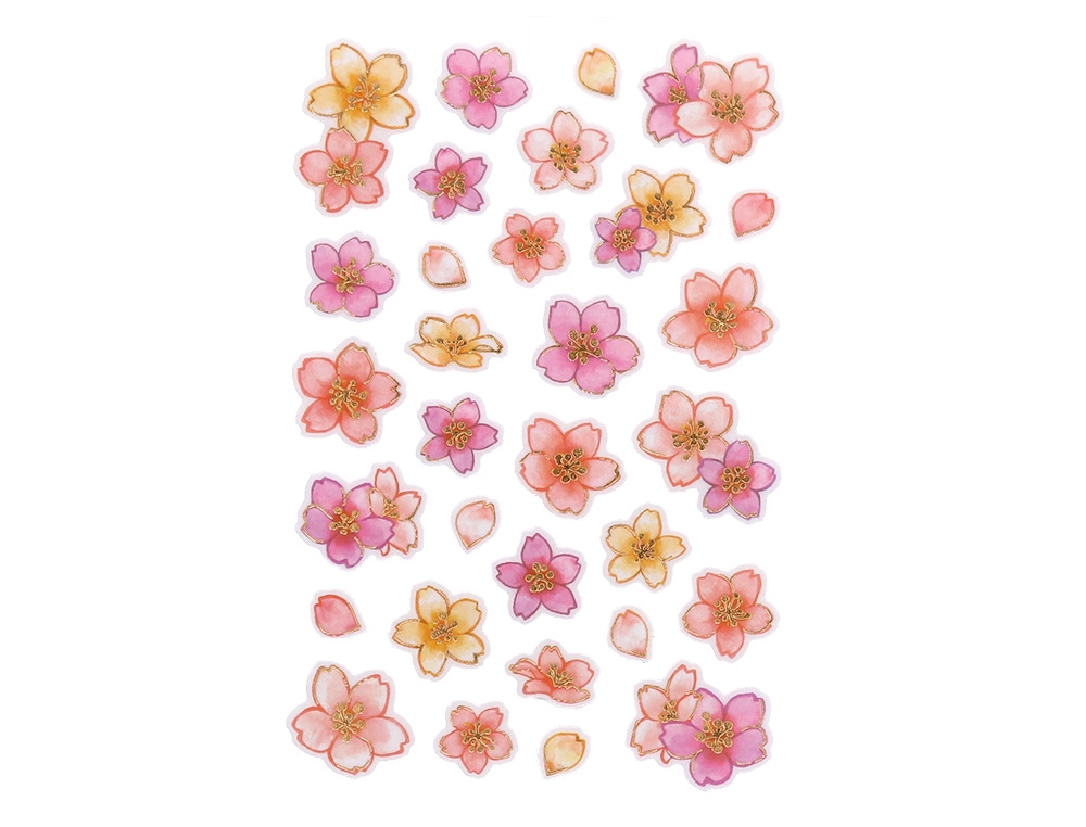 PEGATINAS IMAGINOVO FLORES ROSAS DE PAPEL 190X104 MM EN BLISTER
