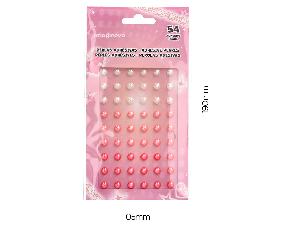 PEGATINAS IMAGINOVO GEMAS BLANCAS Y ROSAS BRILLANTES CON RELIEVE PARA TODAS SUPERFICIES 190X105 MM EN