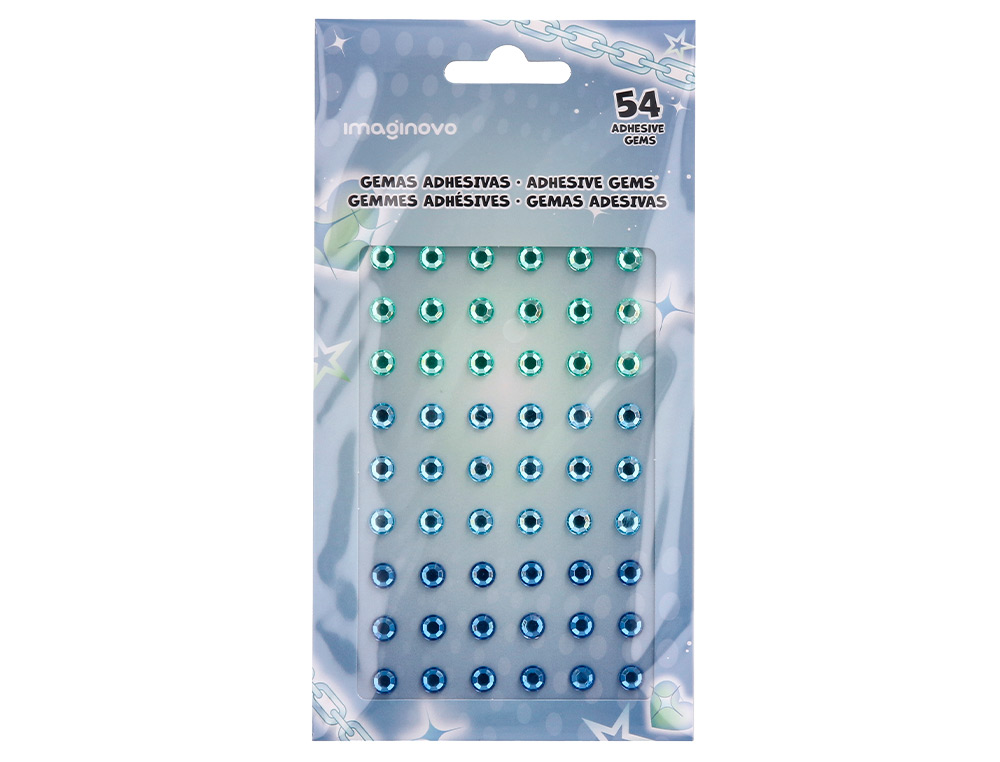 PEGATINAS IMAGINOVO GEMAS VERDES Y AZULES BRILLANTES CON RELIEVE PARA TODAS SUPERFICIES 190X105 MM EN