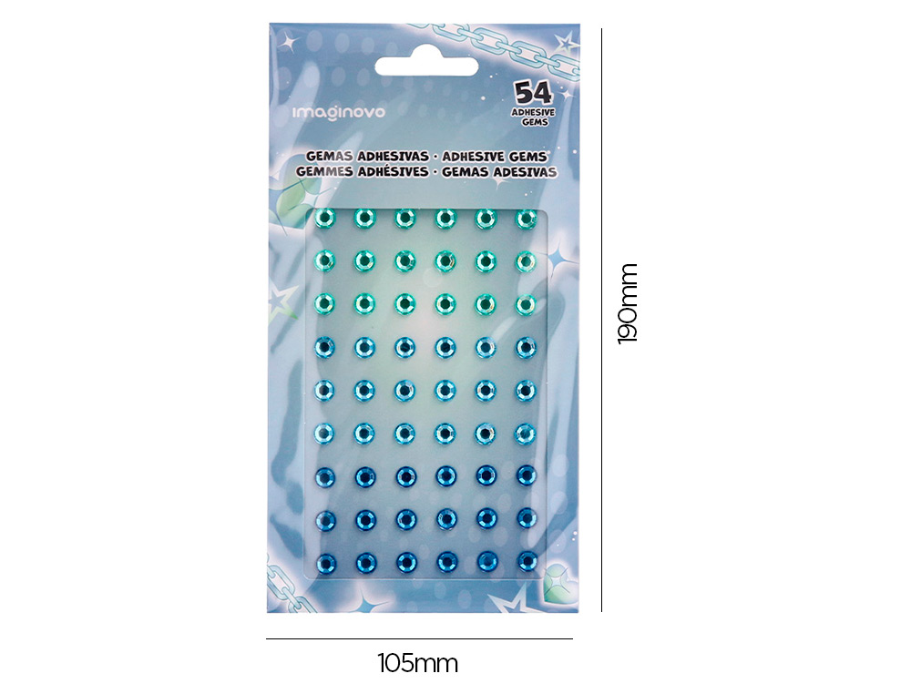 PEGATINAS IMAGINOVO GEMAS VERDES Y AZULES BRILLANTES CON RELIEVE PARA TODAS SUPERFICIES 190X105 MM EN