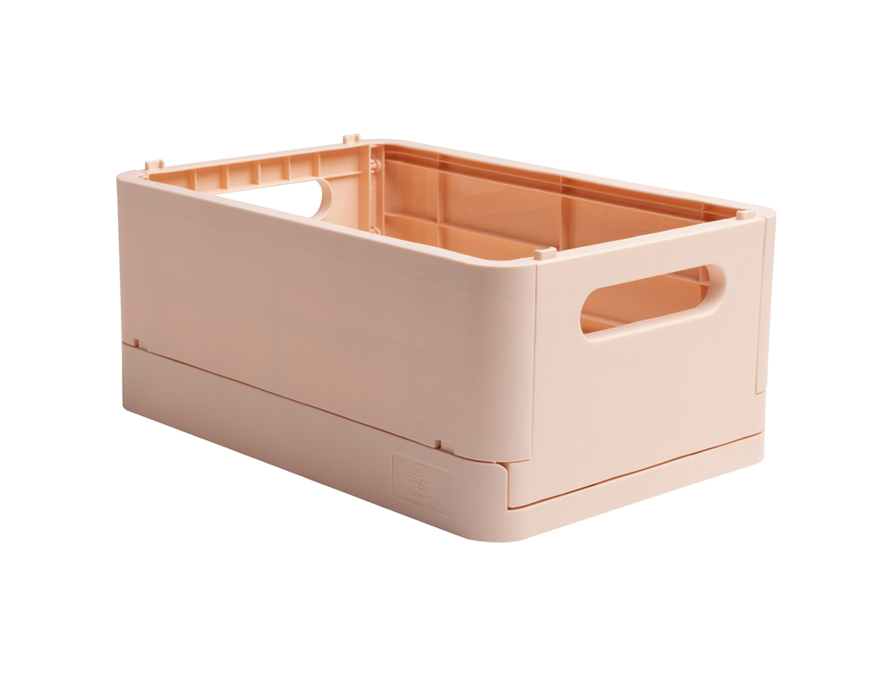 CAJA PLEGABLE EXACOMPTA MIDI SKANDI POLIPROPILENO RECICLADO COLOR NUDE 276X188X120 MM