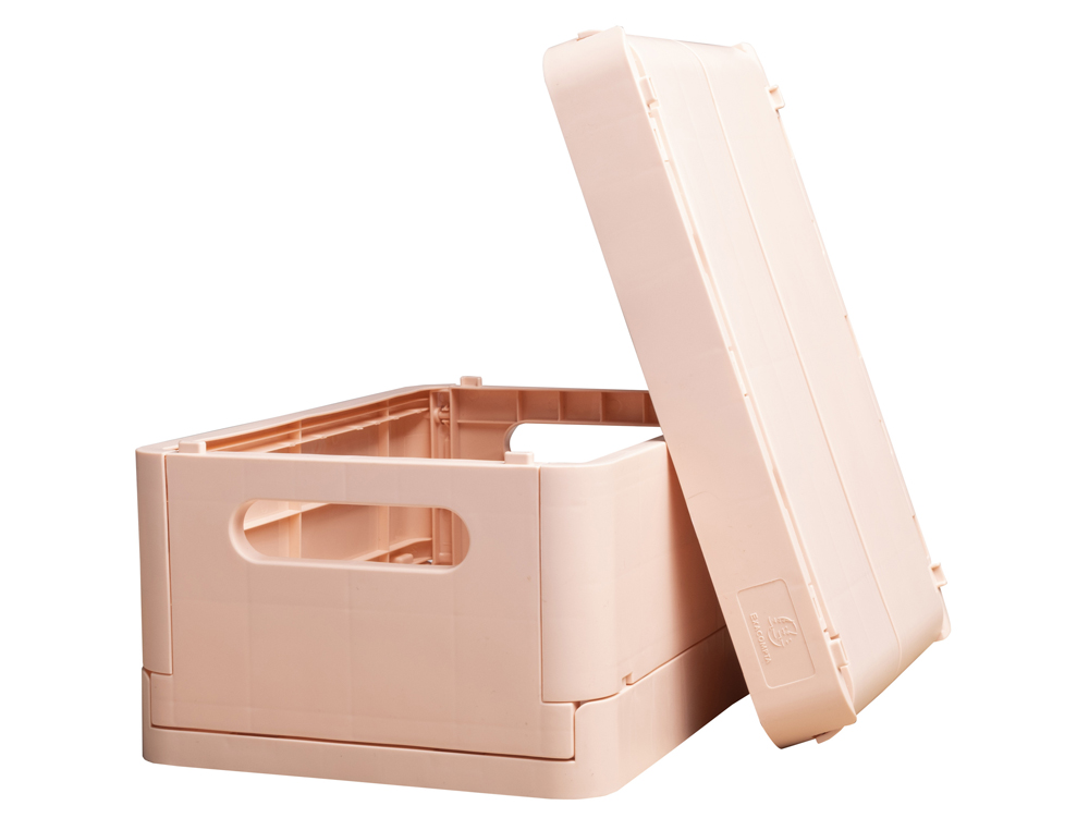 CAJA PLEGABLE EXACOMPTA MIDI SKANDI POLIPROPILENO RECICLADO COLOR NUDE 276X188X120 MM
