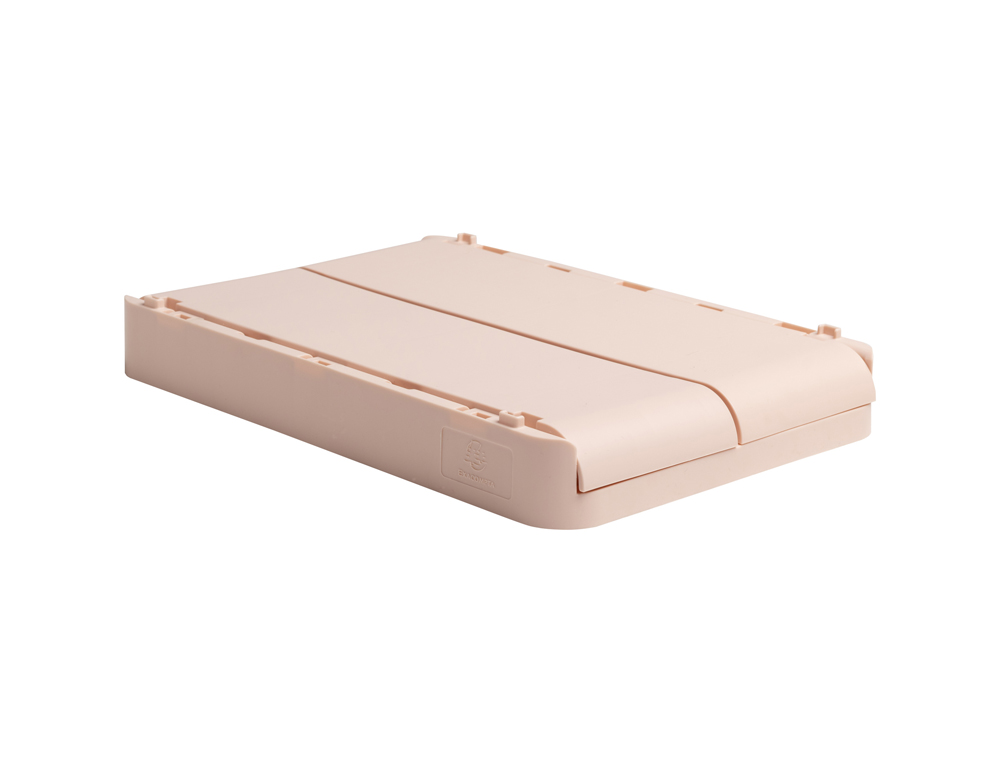 CAJA PLEGABLE EXACOMPTA MIDI SKANDI POLIPROPILENO RECICLADO COLOR NUDE 276X188X120 MM