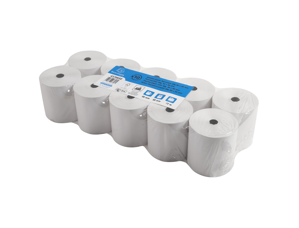 ROLLO SUMADORA EXACOMPTA TERMICO 80X80 MM 48 G/M2 SIN BPA