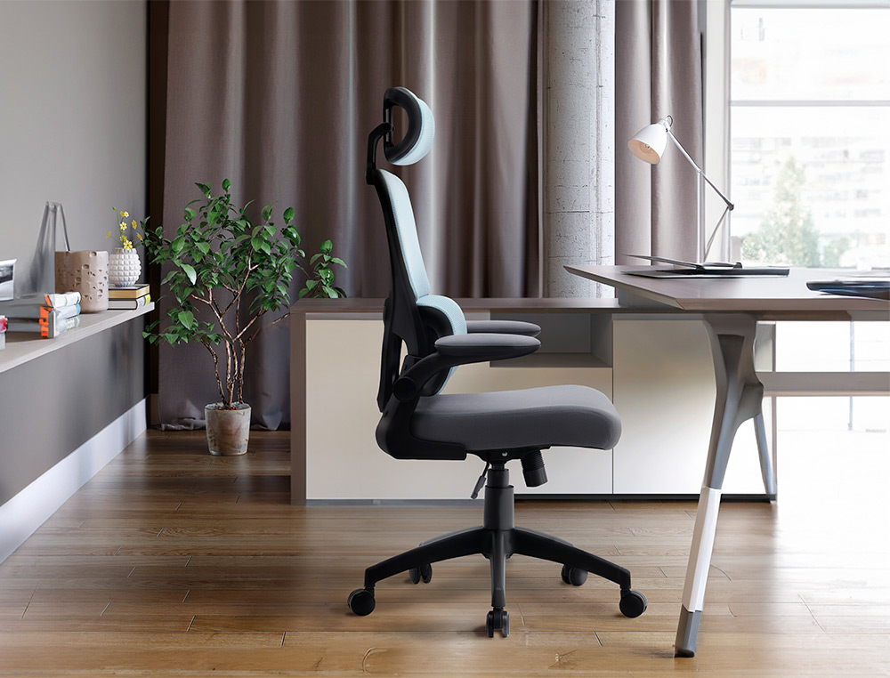 SILLA Q-CONNECT DIRECCION SORRENTO MALLA BASE METALICA ALT MAX 1320 ANC 650 PROF 600 MM RUEDAS PREMIUM AZUL GRIS