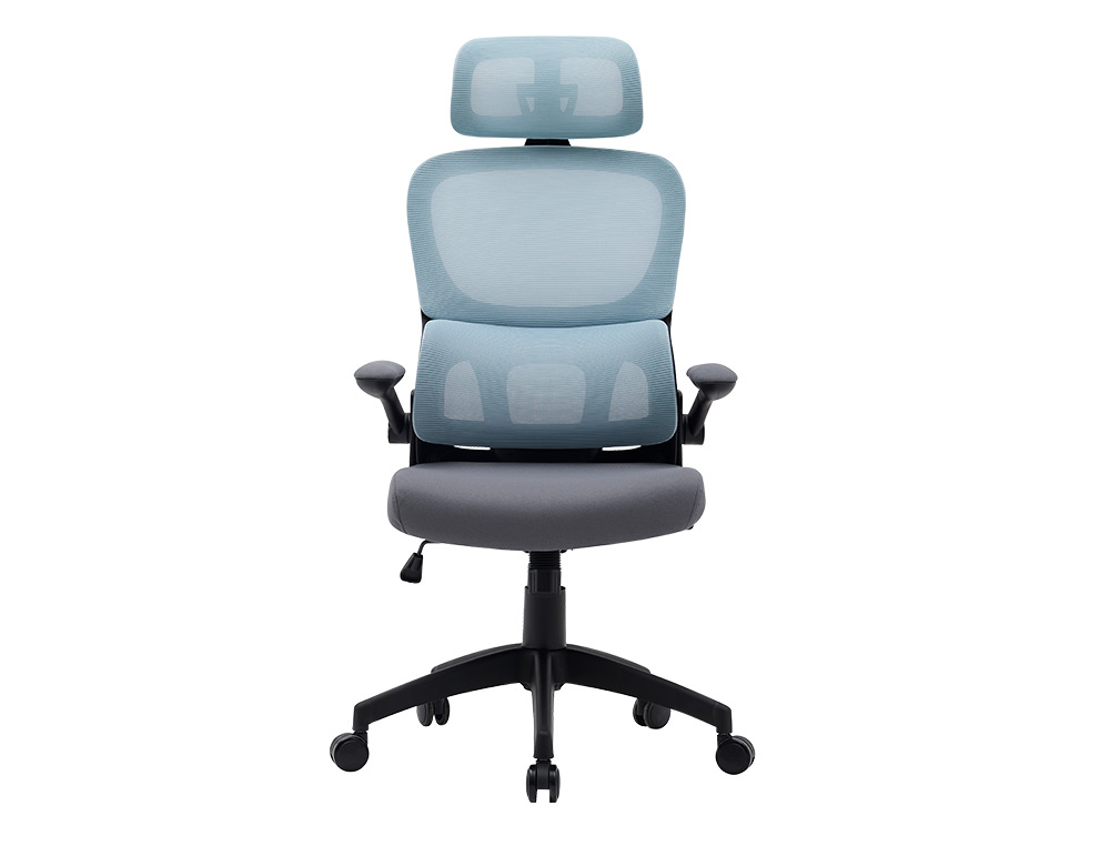 SILLA Q-CONNECT DIRECCION SORRENTO MALLA BASE METALICA ALT MAX 1320 ANC 650 PROF 600 MM RUEDAS PREMIUM AZUL GRIS