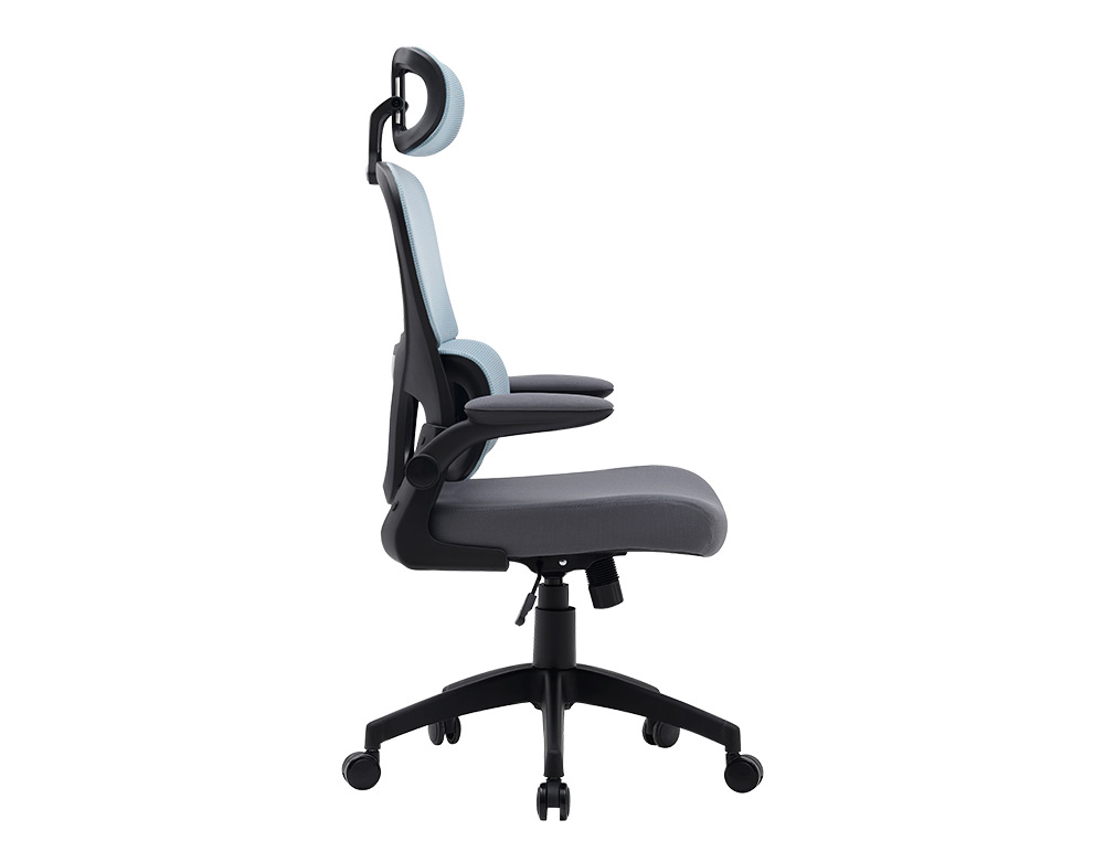 SILLA Q-CONNECT DIRECCION SORRENTO MALLA BASE METALICA ALT MAX 1320 ANC 650 PROF 600 MM RUEDAS PREMIUM AZUL GRIS
