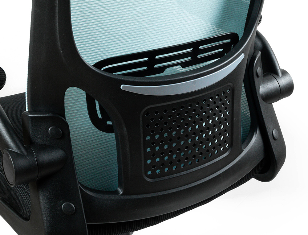 SILLA Q-CONNECT OFICINA ALBA MALLA BASE METALICA ALT MAX 1110 ANC 610 PROF 580 RUEDAS PREMIUM COLOR NEGRO AZUL