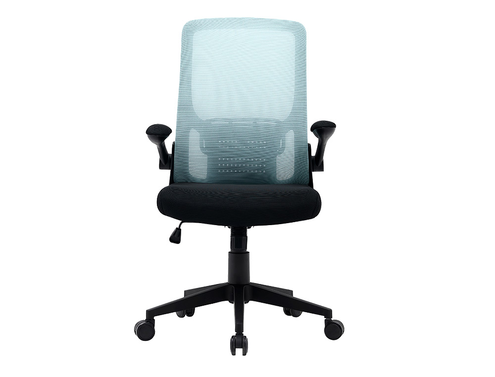 SILLA Q-CONNECT OFICINA ALBA MALLA BASE METALICA ALT MAX 1110 ANC 610 PROF 580 RUEDAS PREMIUM COLOR NEGRO AZUL