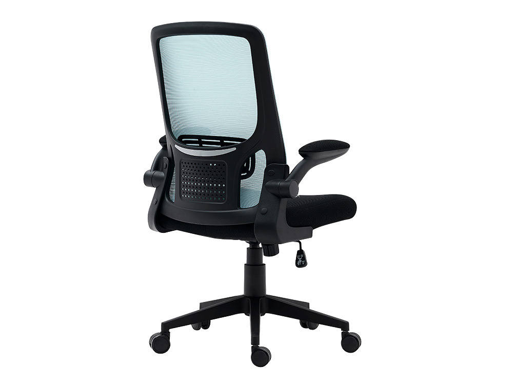 SILLA Q-CONNECT OFICINA ALBA MALLA BASE METALICA ALT MAX 1110 ANC 610 PROF 580 RUEDAS PREMIUM COLOR NEGRO AZUL